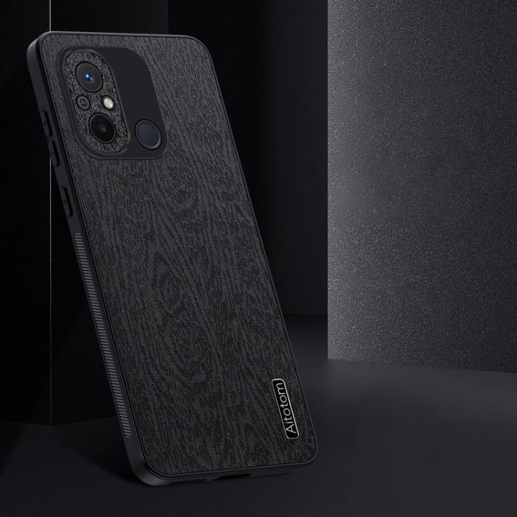 For Xiaomi Redmi 12C Tree Bark Leather Shockproof Phone Case