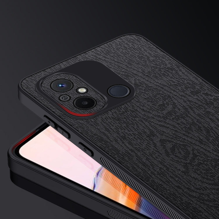 For Xiaomi Redmi 12C Tree Bark Leather Shockproof Phone Case