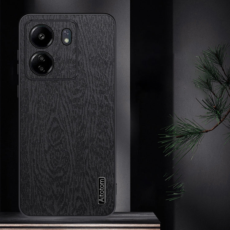 For Xiaomi Redmi 13C Tree Bark Leather Shockproof Phone Case