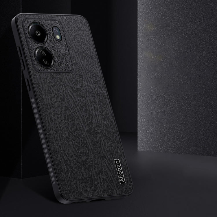 For Xiaomi Redmi 13C Tree Bark Leather Shockproof Phone Case