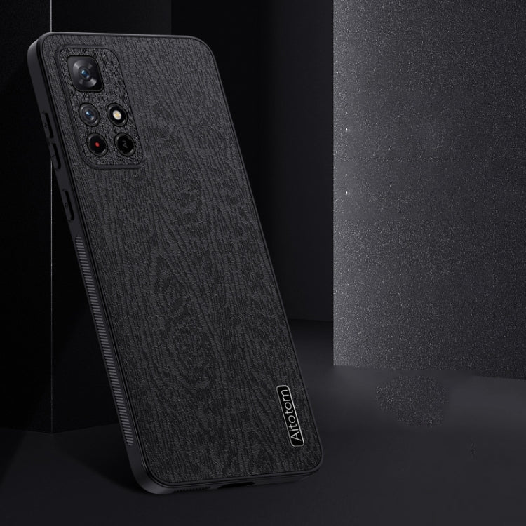 For Xiaomi Redmi Note 11 5G Tree Bark Leather Shockproof Phone Case