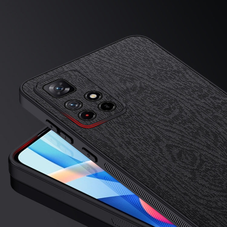For Xiaomi Redmi Note 11 5G Tree Bark Leather Shockproof Phone Case