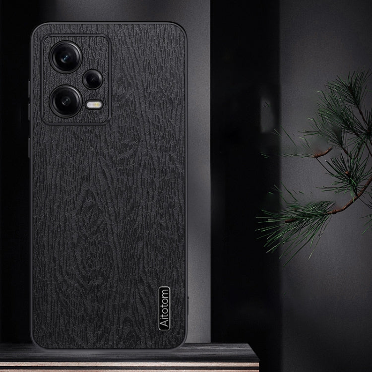 For Xiaomi Redmi Note 12 5G Global Tree Bark Leather Shockproof Phone Case