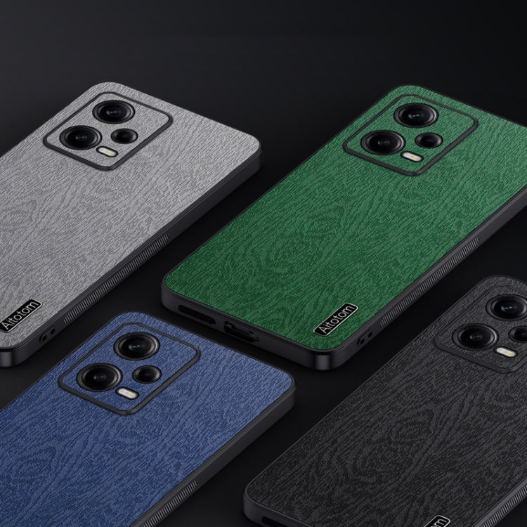 For Xiaomi Redmi Note 12 5G Global Tree Bark Leather Shockproof Phone Case