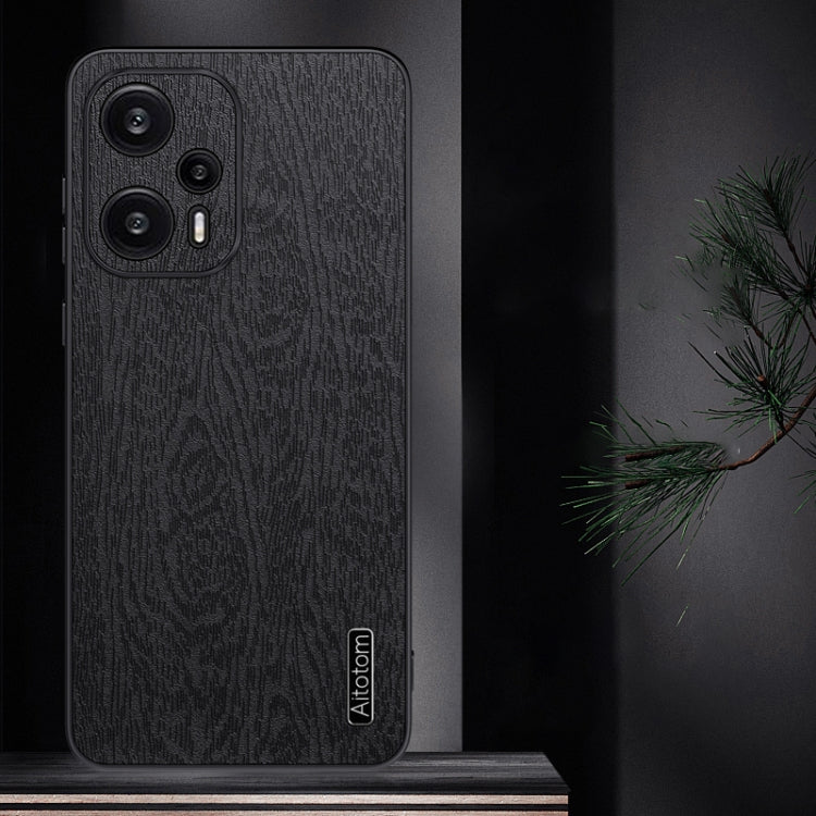 For Xiaomi Redmi Note 12 Turbo Tree Bark Leather Shockproof Phone Case