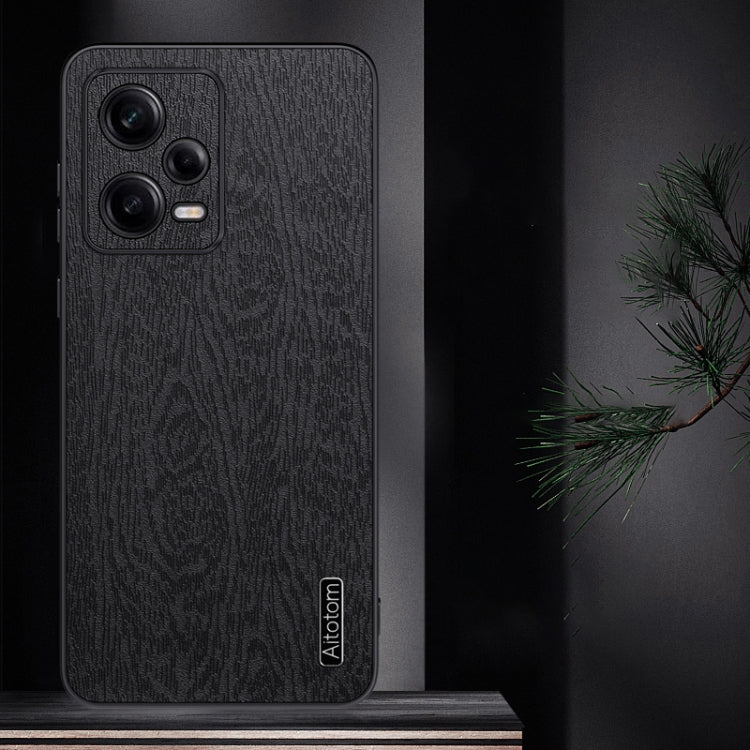 For Xiaomi Redmi Note 12 Pro 5G Tree Bark Leather Shockproof Phone Case