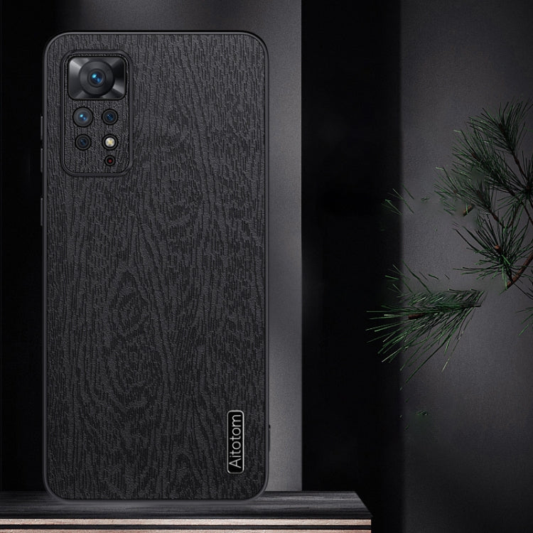 For Xiaomi Redmi Note 11 Pro Global Tree Bark Leather Shockproof Phone Case