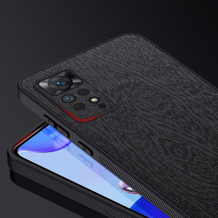 For Xiaomi Redmi Note 11 Pro Global Tree Bark Leather Shockproof Phone Case