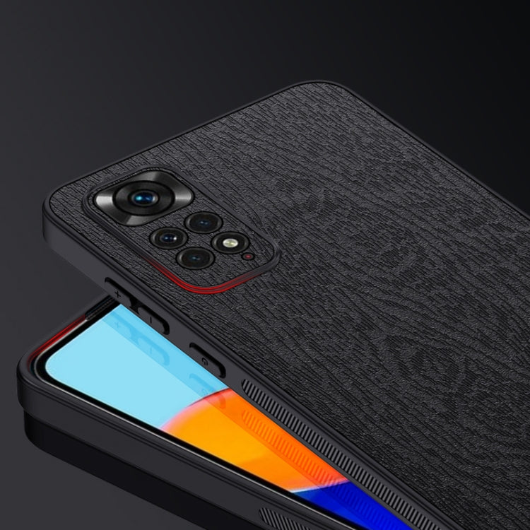 For Xiaomi Redmi Note 11 Global Tree Bark Leather Shockproof Phone Case