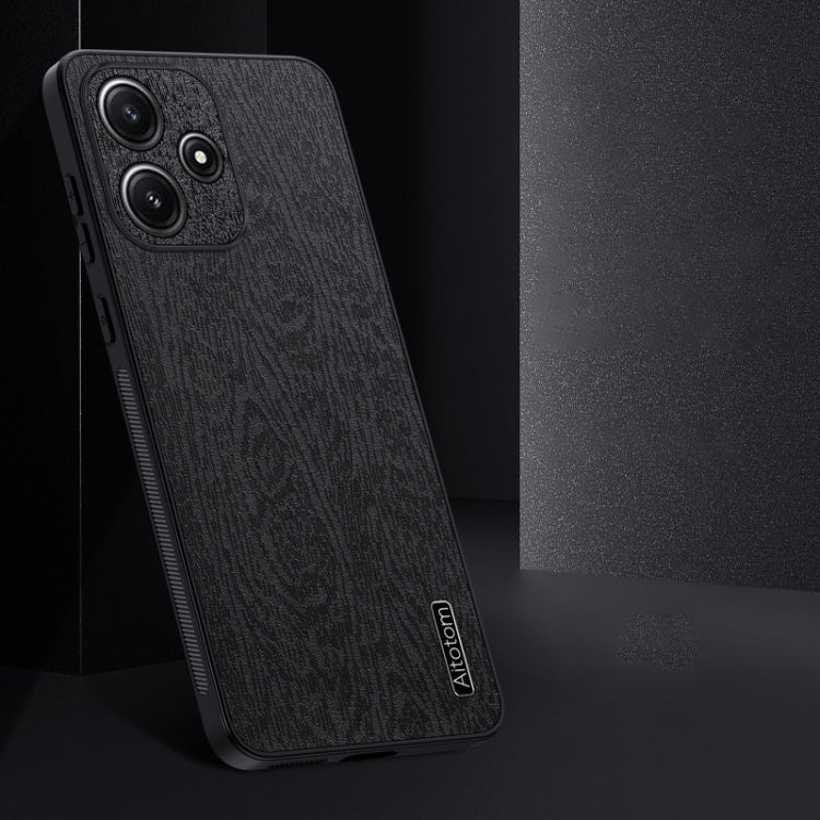 For Xiaomi Redmi Note 12R Tree Bark Leather Shockproof Phone Case