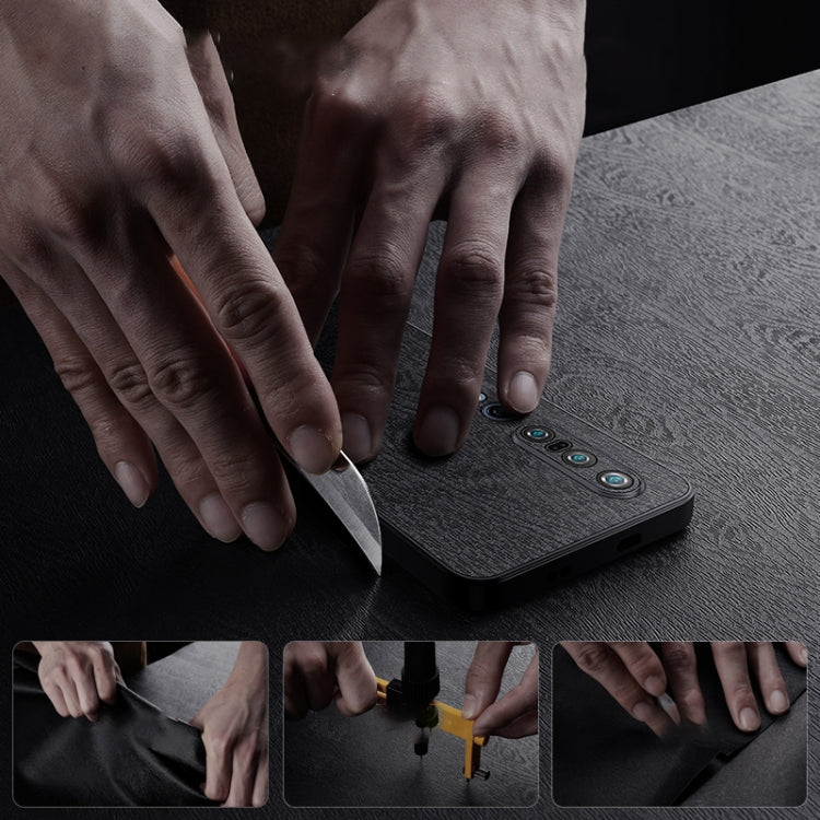 For Xiaomi Mi 10 Pro Tree Bark Leather Shockproof Phone Case