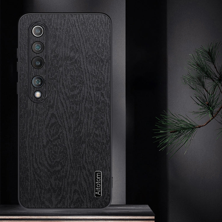 For Xiaomi Mi 10 Tree Bark Leather Shockproof Phone Case