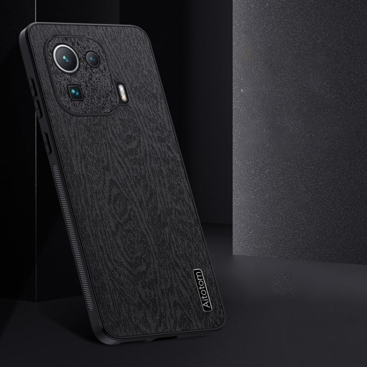For Xiaomi Mi 11 Pro Tree Bark Leather Shockproof Phone Case