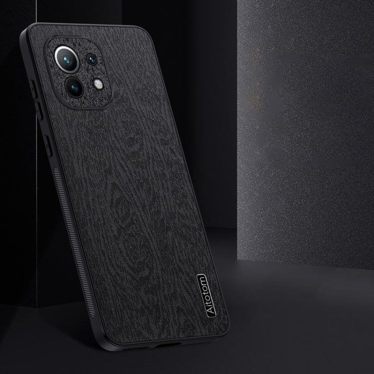 For Xiaomi Mi 11 Tree Bark Leather Shockproof Phone Case
