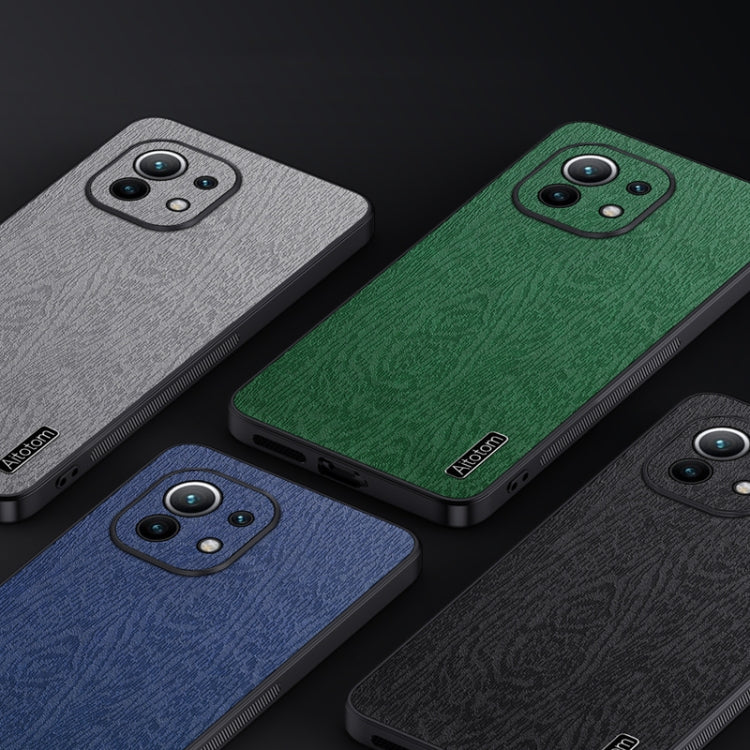For Xiaomi Mi 11 Tree Bark Leather Shockproof Phone Case
