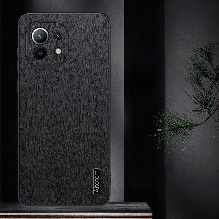 For Xiaomi Mi 11 Tree Bark Leather Shockproof Phone Case