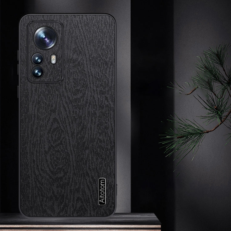For Xiaomi 12 Pro Tree Bark Leather Shockproof Phone Case
