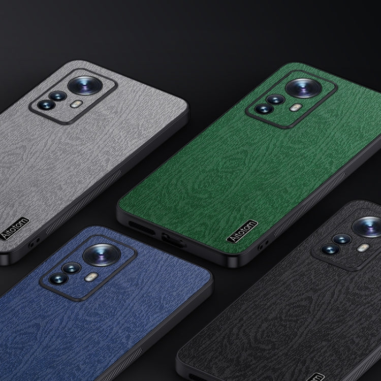 For Xiaomi 12 Pro Tree Bark Leather Shockproof Phone Case