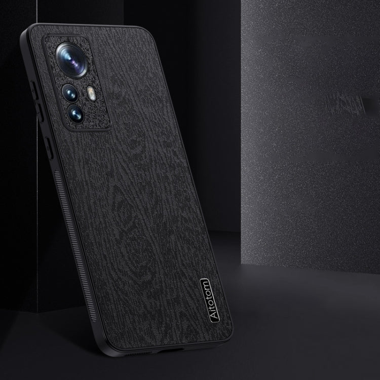 For Xiaomi 12 Pro Tree Bark Leather Shockproof Phone Case