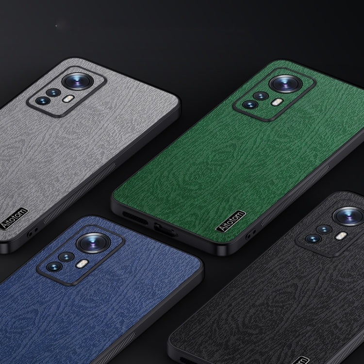 For Xiaomi 12 Tree Bark Leather Shockproof Phone Case