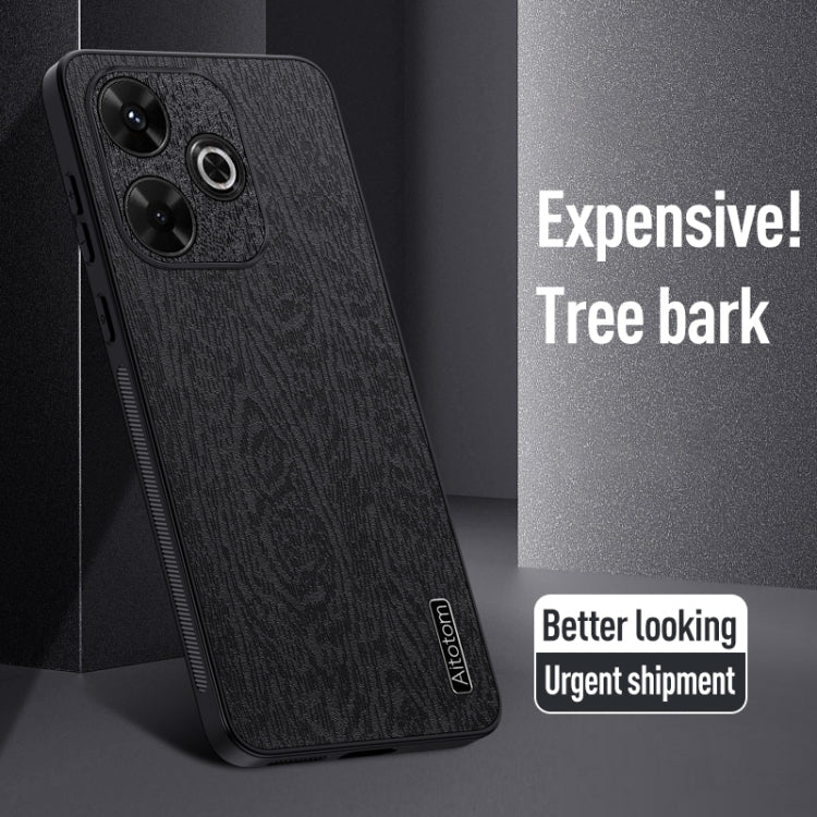For Xiaomi Redmi 13 4G Tree Bark Leather Shockproof Phone Case