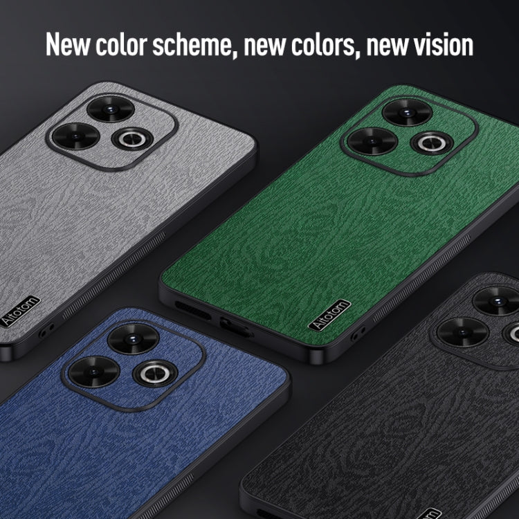 For Xiaomi Redmi 13 4G Tree Bark Leather Shockproof Phone Case