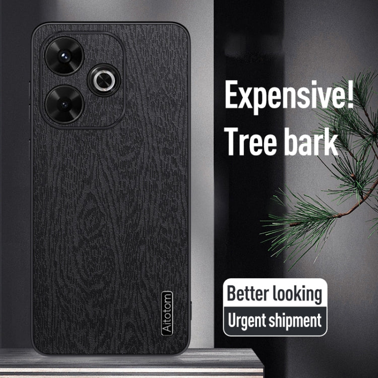 For Xiaomi Redmi 13 4G Tree Bark Leather Shockproof Phone Case