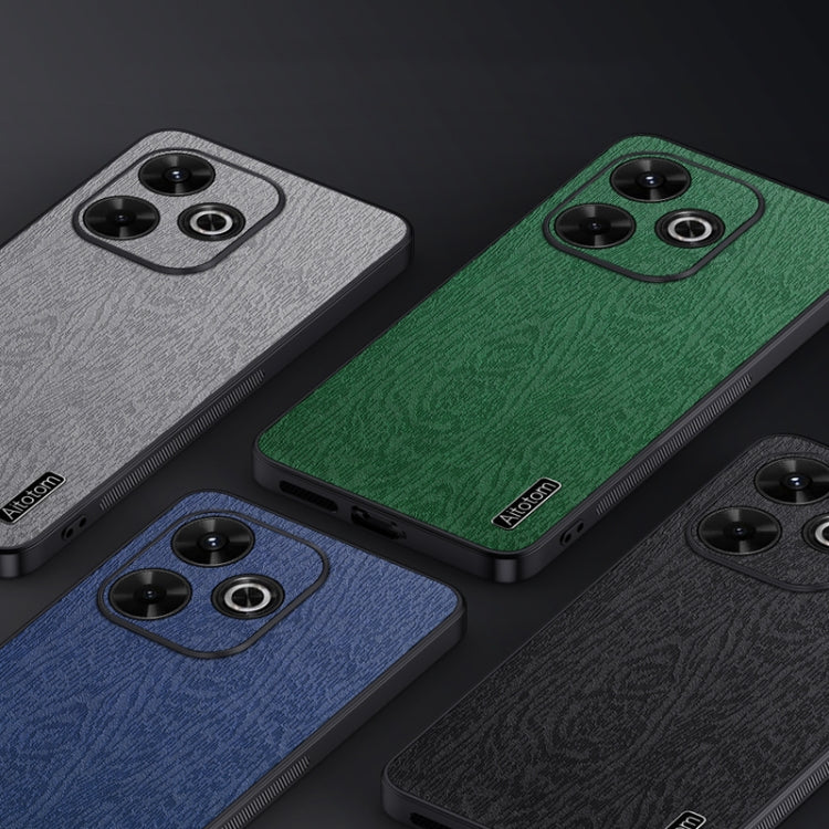 For Xiaomi Redmi Note 13R Tree Bark Leather Shockproof Phone Case