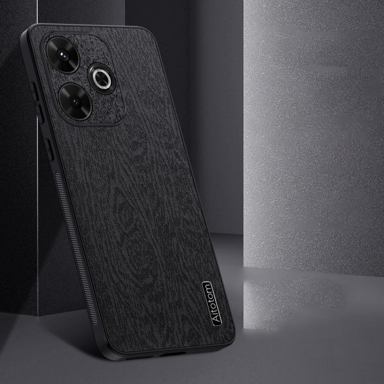 For Xiaomi Redmi Note 13R Tree Bark Leather Shockproof Phone Case