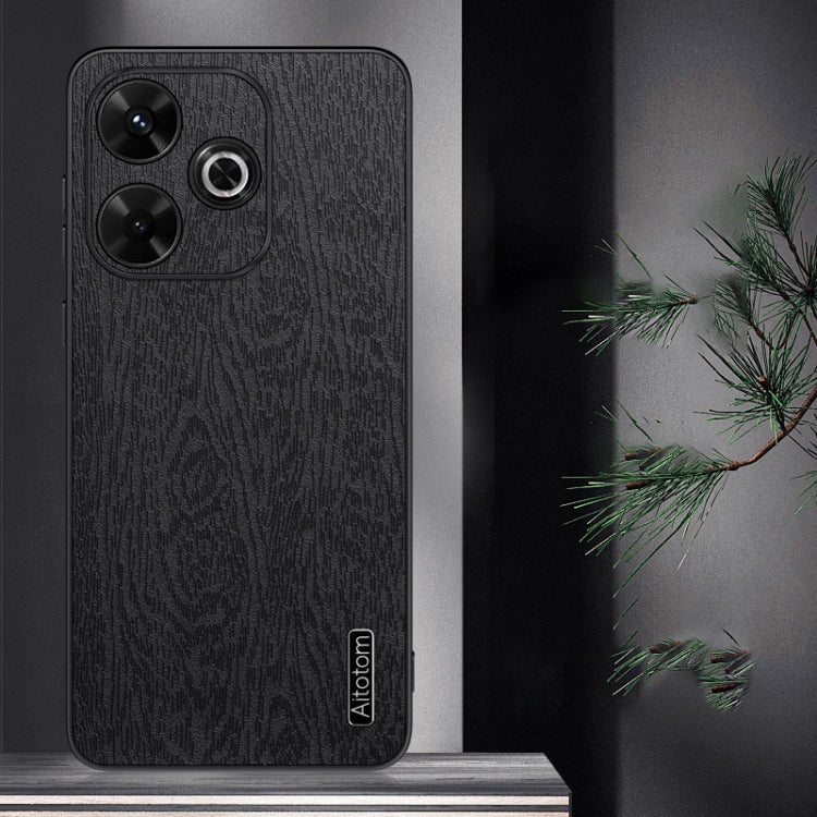 For Xiaomi Redmi Note 13R Tree Bark Leather Shockproof Phone Case