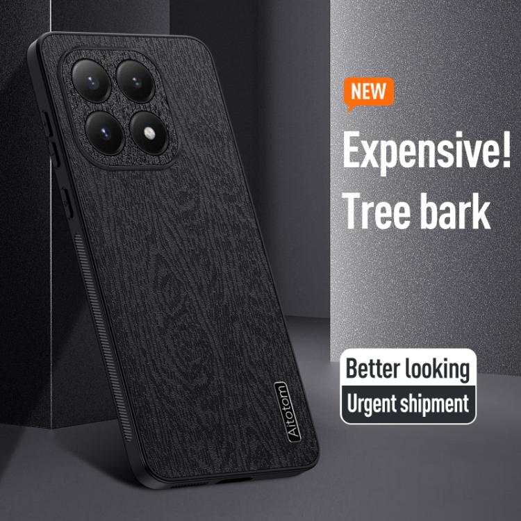 For Xiaomi 15T Tree Bark Leather Shockproof Phone Case