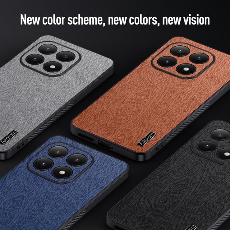 For Xiaomi 15T Tree Bark Leather Shockproof Phone Case