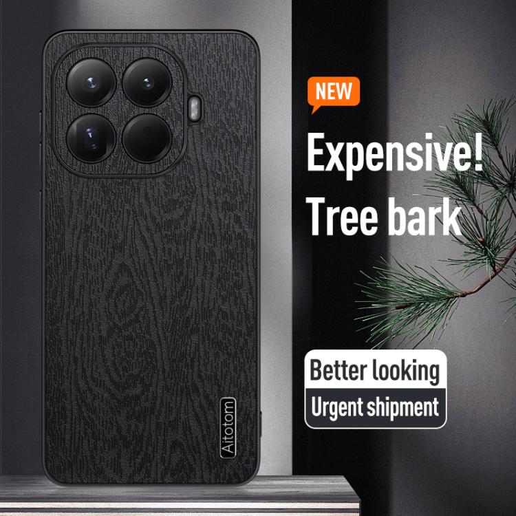 For Xiaomi 15T Pro Tree Bark Leather Shockproof Phone Case