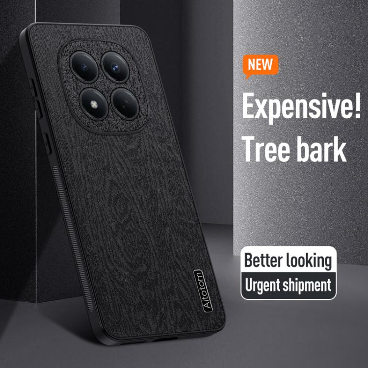 For Redmi Note 15 Pro 4G Global 163.2mm Tree Bark Leather Shockproof Phone Case