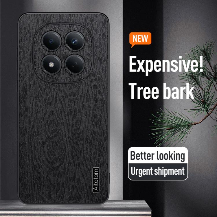 For Redmi Note 15 Pro 4G Global 163.2mm Tree Bark Leather Shockproof Phone Case