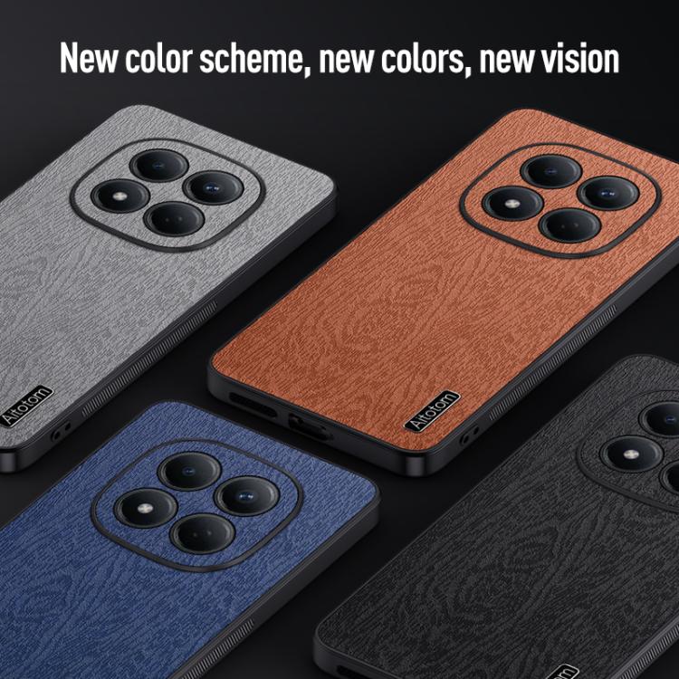 For Redmi Note 15 Pro 4G Global 163.2mm Tree Bark Leather Shockproof Phone Case
