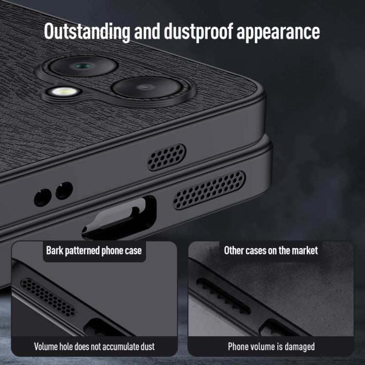 For Samsung Galaxy A06 4G Tree Bark Leather Shockproof Phone Case