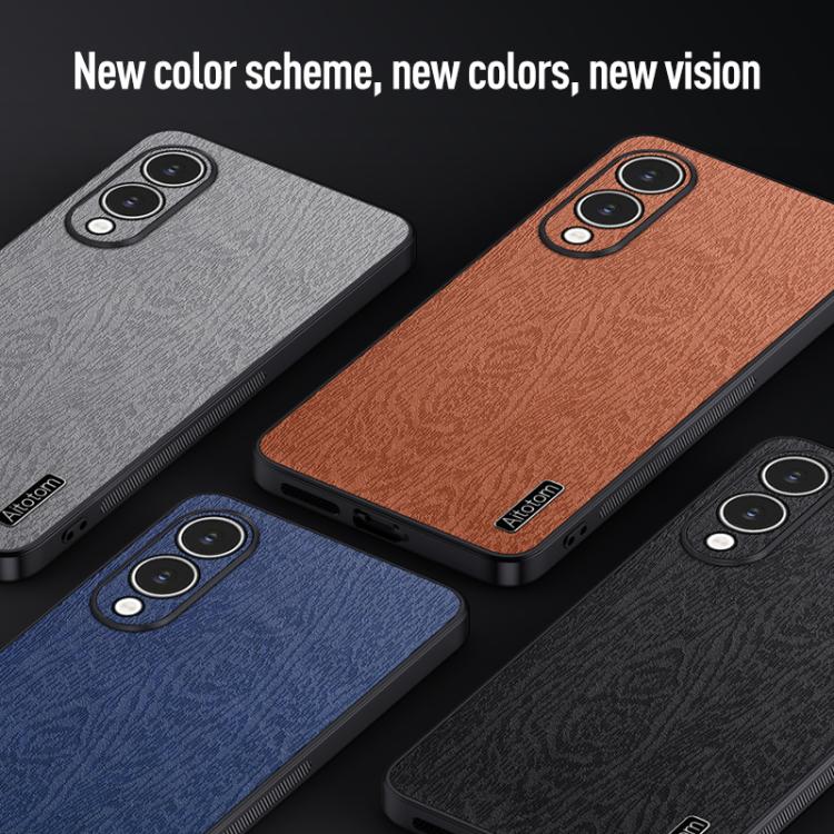 For Samsung Galaxy S25 Edge 5G Tree Bark Leather Shockproof Phone Case