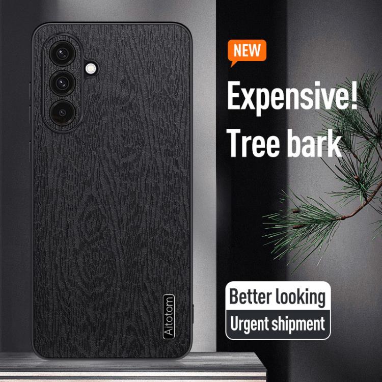 For Samsung Galaxy A37 5G Tree Bark Leather Shockproof Phone Case