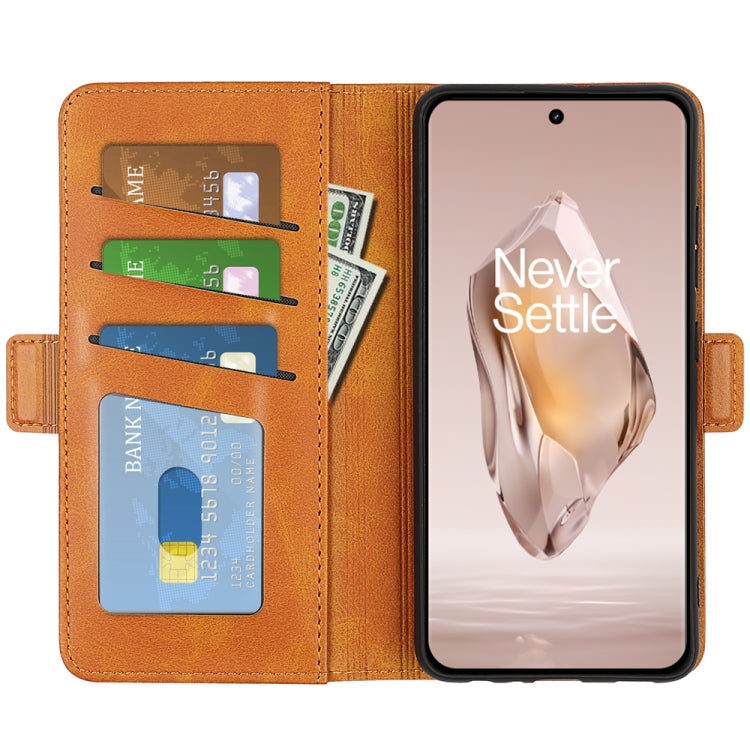 For OnePlus 12R Dual-side Magnetic Buckle Horizontal Flip Leather Phone Case
