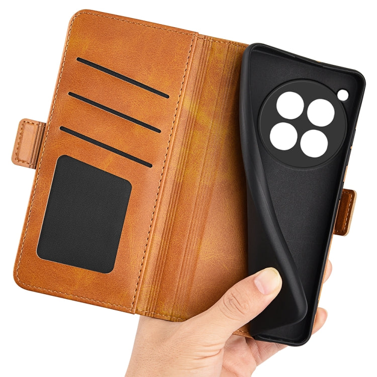 For OnePlus 12R Dual-side Magnetic Buckle Horizontal Flip Leather Phone Case