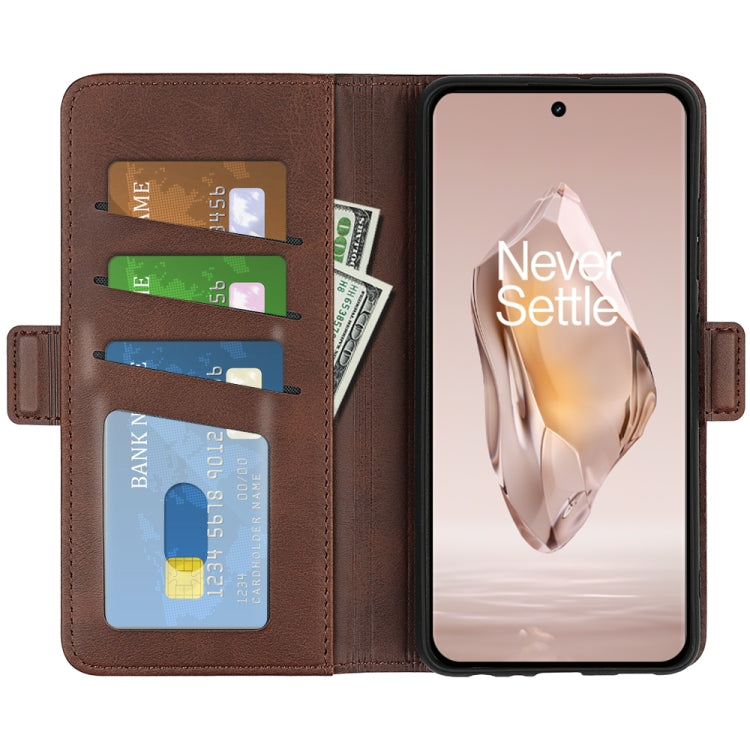 For OnePlus 12R Dual-side Magnetic Buckle Horizontal Flip Leather Phone Case