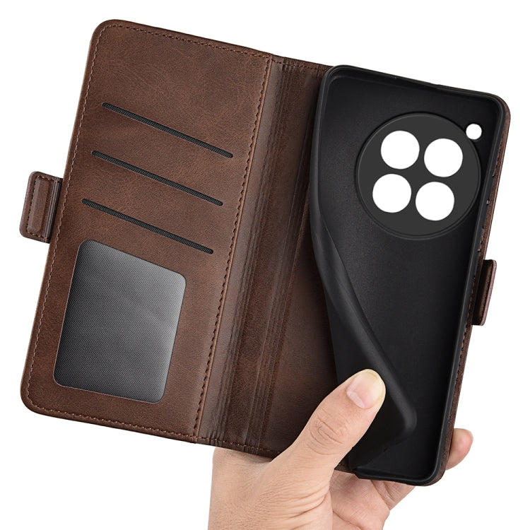 For OnePlus 12R Dual-side Magnetic Buckle Horizontal Flip Leather Phone Case
