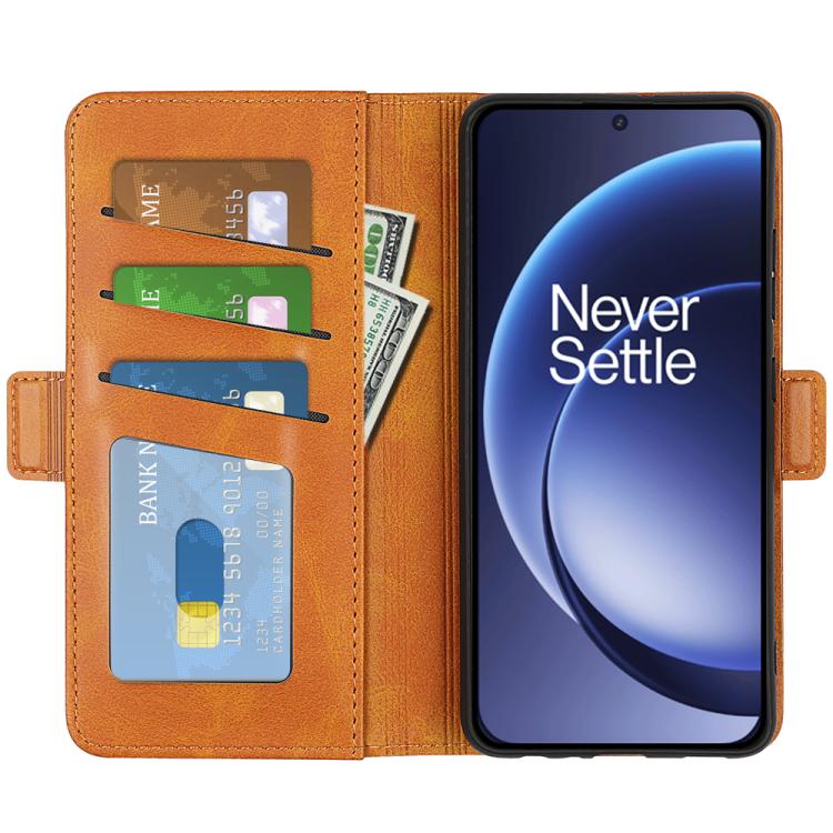 For OnePlus 15 Dual-side Magnetic Buckle Horizontal Flip Leather Phone Case