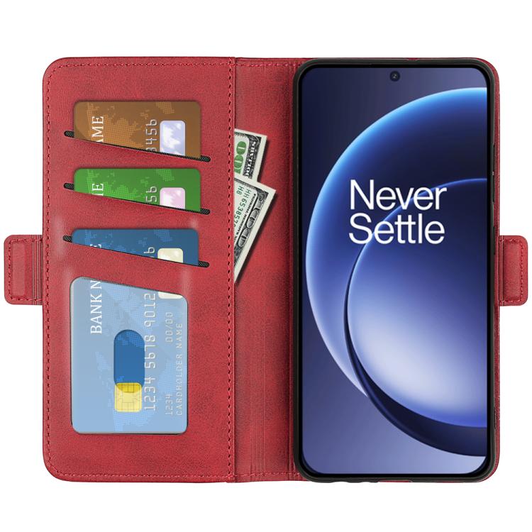 For OnePlus 15 Dual-side Magnetic Buckle Horizontal Flip Leather Phone Case