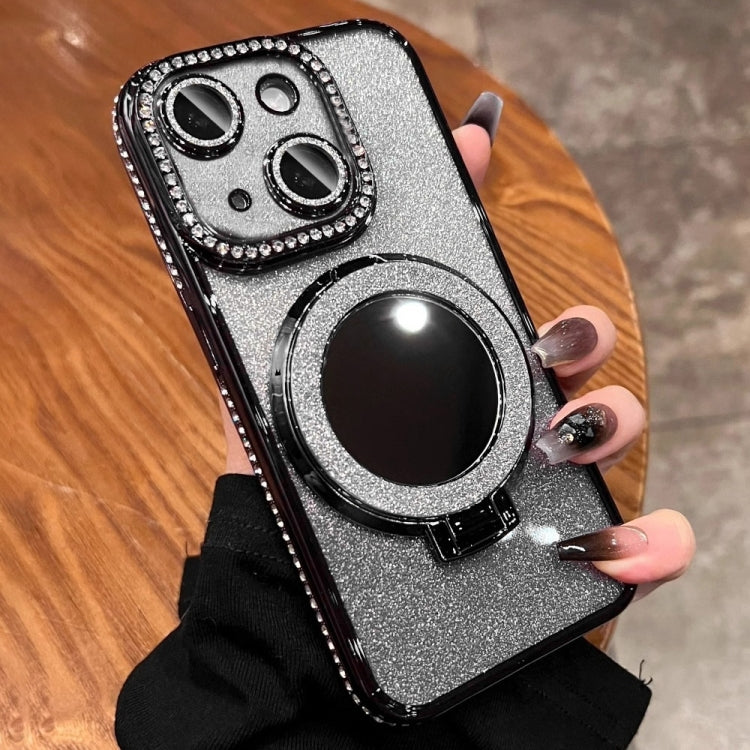 For iPhone 15 Rhinestone Mirror Glitter MagSafe TPU Phone Case