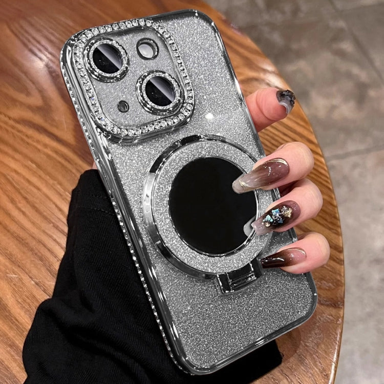 For iPhone 14 Rhinestone Mirror Glitter MagSafe TPU Phone Case