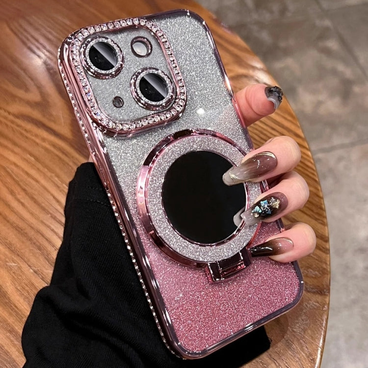 For iPhone 13 Rhinestone Mirror Glitter MagSafe TPU Phone Case
