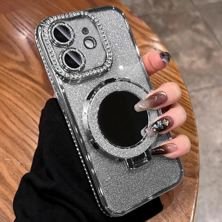 For iPhone 12 Rhinestone Mirror Glitter MagSafe TPU Phone Case