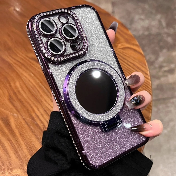 For iPhone 12 Pro Rhinestone Mirror Glitter MagSafe TPU Phone Case